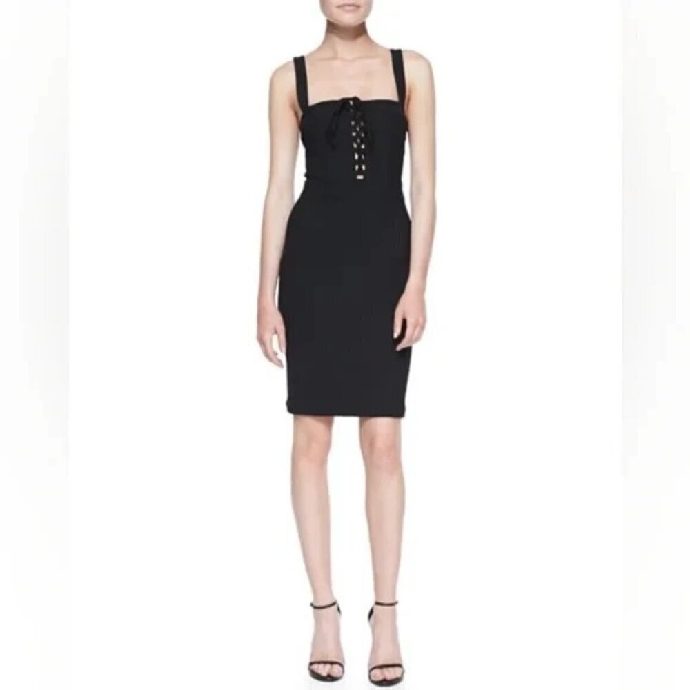 Diane von Furstenberg Sweetheart Scottland Mini Dress Women's 4 Black Sleeveless